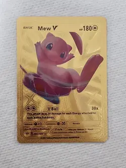 Pokemon Rainbow Mew VMAX Gold Foil Fan Art Card - Image 1