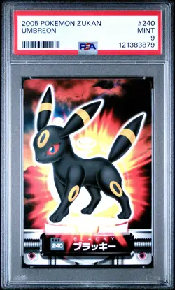2005 CARDDASS POKEMON ADVANCED GENERATION ZUKAN CARD #240 UMBREON PSA 9 - Image 1