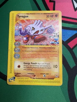 Tyrogue 63/147 Aquapolis E-Series Uncommon Card 2002 HP Condition - Image 1