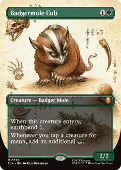 Badgermole Cub (Borderless) [TLA - 326] - NM [Foil] TCG MTG - Image 1
