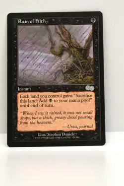 MTG RAIN OF FILTH, URZA'S SAGA, NM, NEVER BEEN PLAYED - Image 1