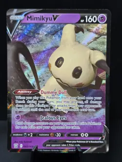 Pokemon Mimikyu V 062/163 Ultra Rare Full Art Sword and Shield Battle Styles NM - Image 1
