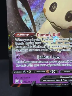 Pokemon Mimikyu V 062/163 Ultra Rare Full Art Sword and Shield Battle Styles NM - Image 5