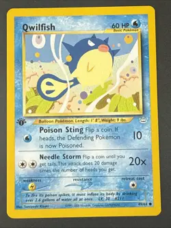 1st Edition Qwilfish - NEAR MINT - 49/64 Neo Revelation 2001 - WOTC Pokemon TCG - Image 1