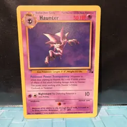 Pokemon Haunter 21/62 Fossil Rare Regular 50 HP Card 1999 English - Image 1