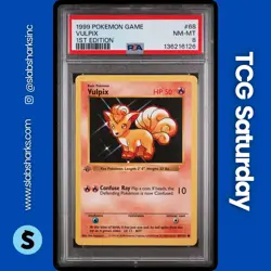 1999 POKEMON BASE SET SHADOWLESS 1ST EDITION #68/102 VULPIX PSA 8 - Image 1