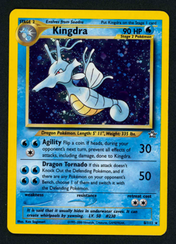 Pokemon Kingdra Holo 8/111 Neo Genesis Unlimited 2000 WOTC Ken Sugimori (LP) - Image 1