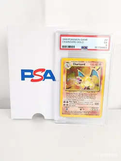1999 POKEMON BASE SET UNLIMITED #4 CHARIZARD-HOLO PSA 5 - Image 1
