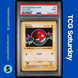 1999 POKEMON BASE SET SHADOWLESS 1ST EDITION #67/102 VOLTORB PSA 9 - Image 1