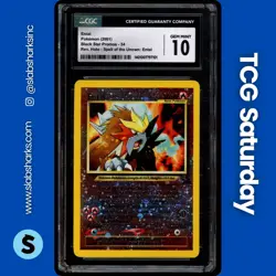 1999 POKEMON WIZARDS BLACK STAR MOVIE PROMO SPELL OF THE UNOWN #34 ENTEI CGC 10 - Image 1