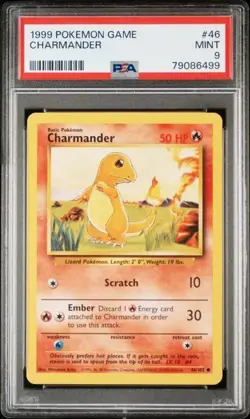 1999 Pokemon Game CHARMANDER 46/102 PSA9 - Image 1