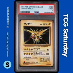 1996 POKEMON JP BASE SET #145 ZAPDOS HOLO RARE PSA 9 - Image 1