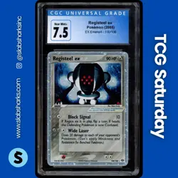 2005 POKEMON EX EMERALD #100/106 REGISTEEL EX HOLO RARE CGC 7.5 - Image 1