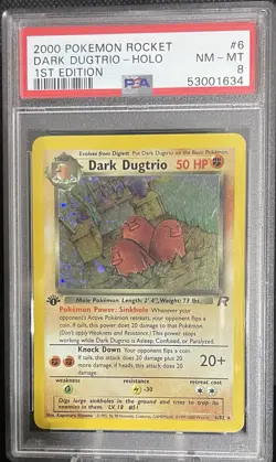 2000 POKEMON ROCKET 1ST EDITION #6 DARK DUGTRIO-HOLO PSA 8 - Image 1