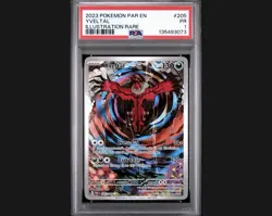 2023 POKEMON PAR EN-PARADOX RIFT ILLUSTRATION RARE #205 YVELTAL PSA 1 - Image 1