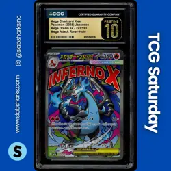 2025 POKEMON JP MEGA DREAM #223/193 CHARIZARD X EX M ATTACK RARE CGC PRISTINE 10 - Image 1