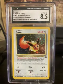 2000 Pokemon Promo Black Star #11 Eevee-Holo Promo Pokemon League CGC 8.5 - Image 1