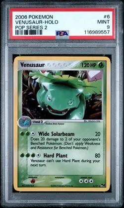 Pokemon Venusaur POP Series 2 Holo Rare #6 PSA 9 Mint - Image 1