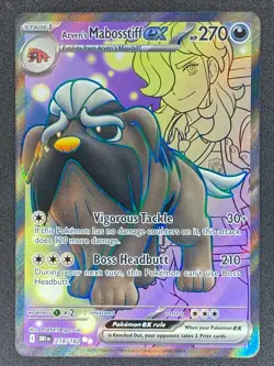 Pokemon Arven's Mabosstiff ex Full Art 218/182 DRI Destined Rivals NM - Image 1