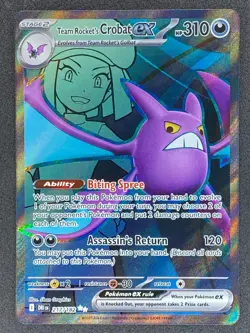 Pokemon Team Rocket's Crobat ex Full Art 217/182 DRI Destined Rivals NM - Image 1