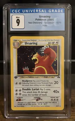 Ursaring CGC 9 Neo Discovery 1st Edition 15/75 Holo Rare 2001 Pokemon TCG - Image 1