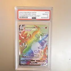 Pokemon Charizard VMAX 074/073 Champion's Path Secret Rare Holo PSA 10 English - Image 1