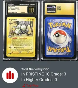 CGC 10 Pristine Magneton Pokemon EX Dragon eReader 17/97 POP 3 - Image 1
