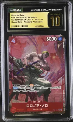 CGC 10 Roronoa Zoro #ST21-015 Japanese 2024 One Piece Starter Deck EX Gear 5 - Image 1