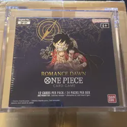 One Piece EN OP-01 Romance Dawn Blue Bottom Booster Box Sealed w/ Acrylic Case - Image 1