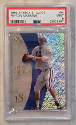 Peyton Manning 1998 Skybox E-X2001 PSA MINT 9 Rookie Card #54 Colts RC EX-2001 - Image 1