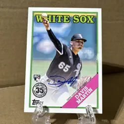 2023 Topps Series 1 Davis Martin '88 35th Anniversary Auto Card White Sox - Image 4