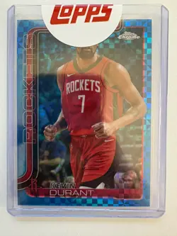 2025-26 Topps Chrome Kevin Durant #155 Blue XFractor KD Rockets Basketball Card - Image 1