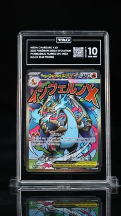 Pokemon 2025 Mega Charizard X EX Phantasmal Flames UPC Black Star Promo TAG 10 - Image 1