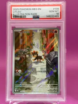 2025 Pokemon Litleo Illustration Rare Mega Evolution 139/132 PSA 10 GEM MINT - Image 1