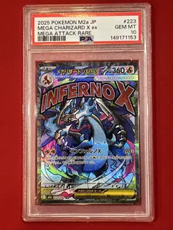 2025 Pokemon M2a JP Mega CHARIZARD X ex #223 Mega Attack Rare PSA 10 - Image 2
