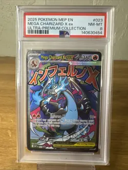 2025 Pokemon Mep En Mega Charizard X Ex Ultra Premium Collection Psa 8 - Image 1