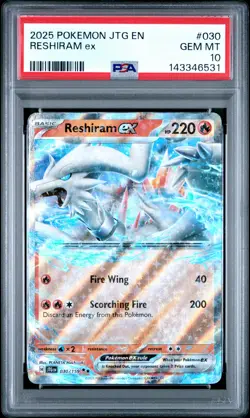 2025 POKEMON JTG EN-JOURNEY TOGETHER #030 RESHIRAM EX PSA 10 - Image 1