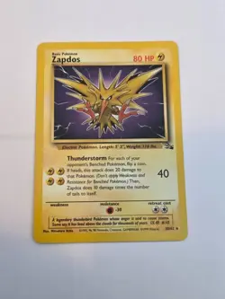 Zapdos 30/62 Fossil Rare Vintage 1999 Pokemon Non Holo Card HP - Image 1