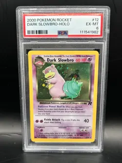 Pokemon TCG Team Rocket Dark Slowbro Holo Rare 12/82 PSA 6 TCG CARD - Image 1