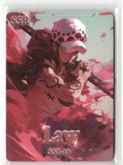 TRAFALGAR LAW SSR SSR-16 Satin Glitter Thick ONE PIECE Anime Collectible Card - Image 1