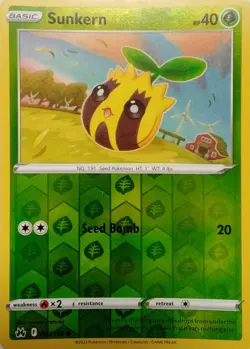 007/159 SUNKERN REVERSE HOLO CROWN ZENITH POKEMON CARD - Image 1