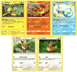 Pokemon 5 card Eeveelution with Eevee, Jolteon, Flareon & Vaporeon | NM | S&S 😎 - Image 3