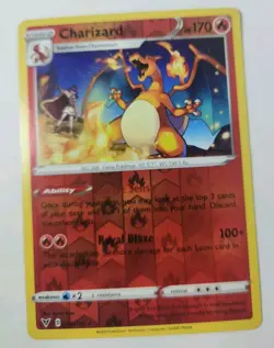Charizard 025/185 Vivid Voltage Reverse Holo Rare Pokemon TCG Card NM/M - Image 1