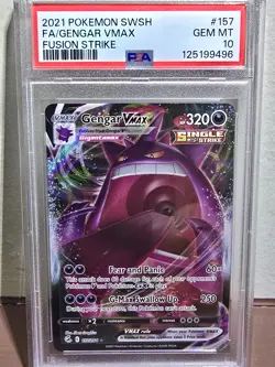 PSA 10 Gengar VMAX 157/264 Fusion Strike 2021 Pokemon Card - Image 1