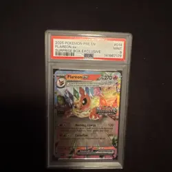 Pokemon Prismatic Evolutions Flareon EX Stamped Promo Card #014/131 PSA 9 - Image 1