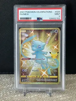 2021 Pokemon Celebrations Mew Holo Rare Card PSA 9 Mint 025/025 - Image 1