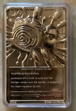 Burger King 1999 Pokemon Poliwhirl Gold Plated Trading Card - Image 2