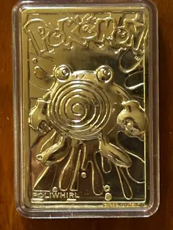 Burger King 1999 Pokemon Poliwhirl Gold Plated Trading Card - Image 3