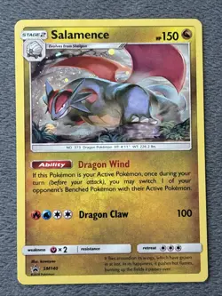 Salamence SM140 Pokemon Card Black Star Promo Cosmos Holo 2018 - Image 1