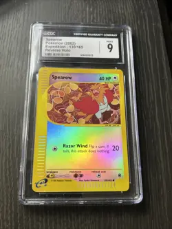 Spearow CGC 9 MINT Reverse Holo Expedition 2002 E-Reader card 130/165 - Image 1
